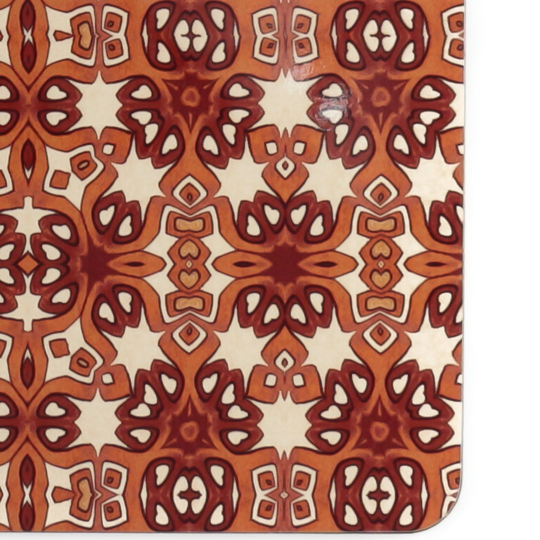 Rustic red cream table mat