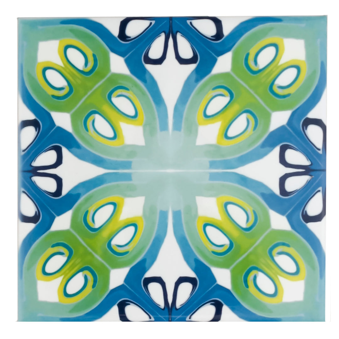Teal Art Deco tiles