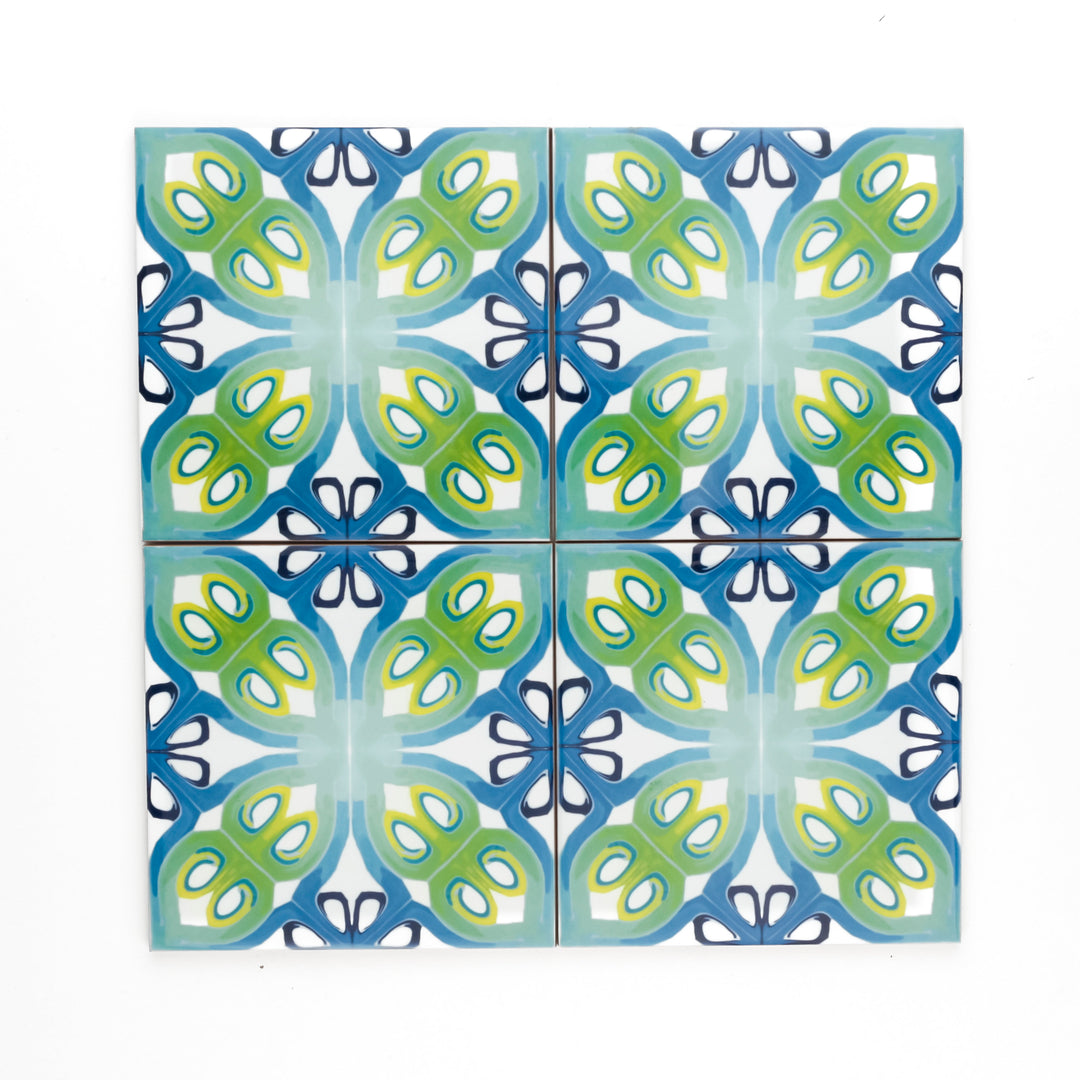 Teal Art Deco tiles