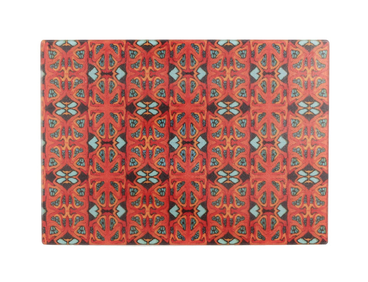 Rich Orange Turquoise Cutting Board - DoodlePippin