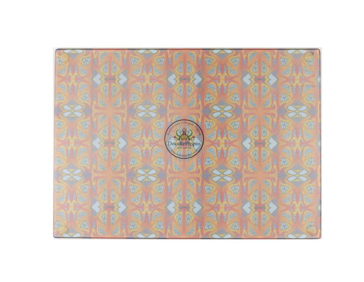 Rich Orange Turquoise Cutting Board - DoodlePippin