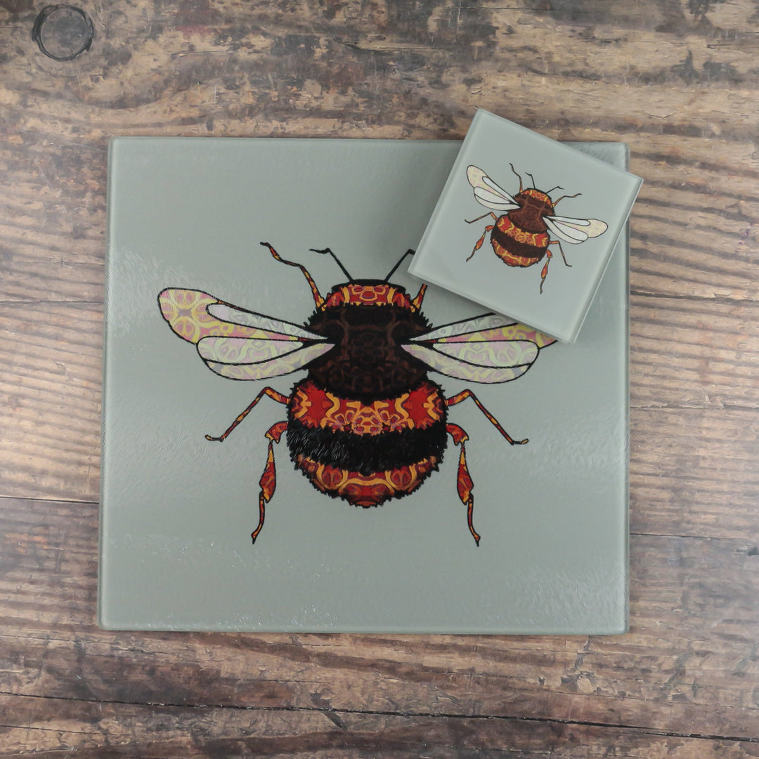 Bumble Bee Coaster Set - taupe