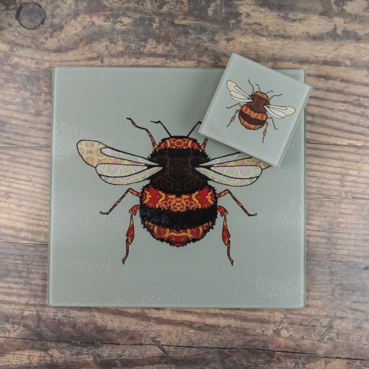 Bumble Bee Coaster Set - taupe
