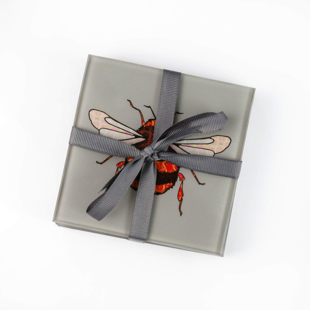 Bumble Bee Coaster Set - taupe