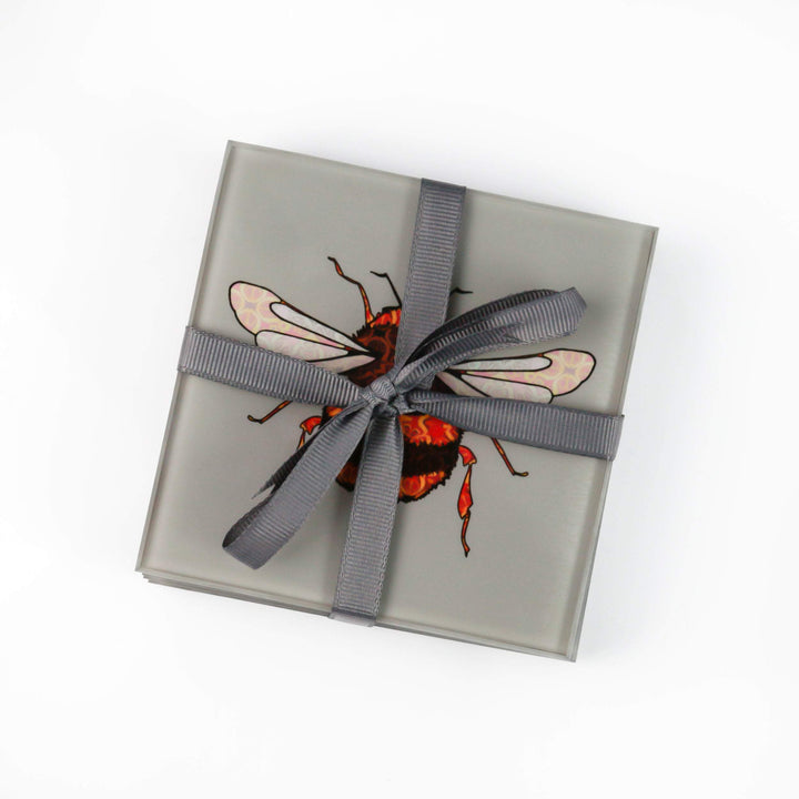 Bumble Bee Coaster Set - taupe