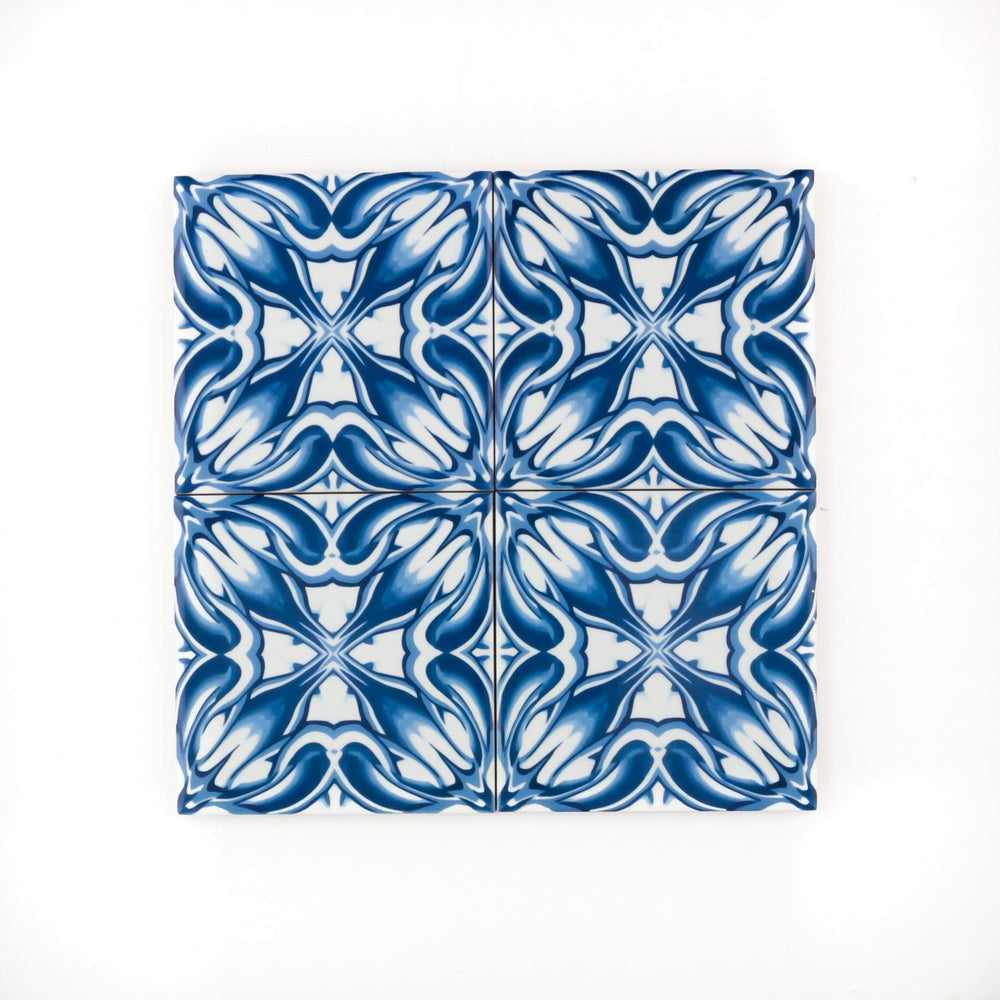 Blue Flower Victorian Border Tiles