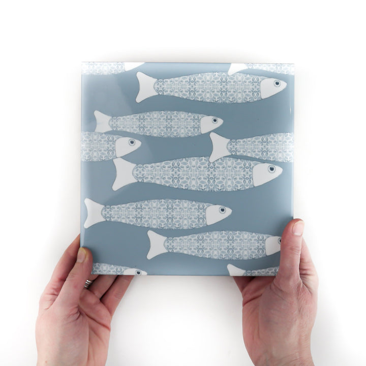 Ocean Shoal tile - blue-grey colourway