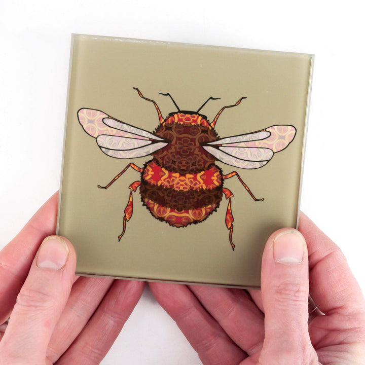 Bumble Bee Coaster Set - golden beige