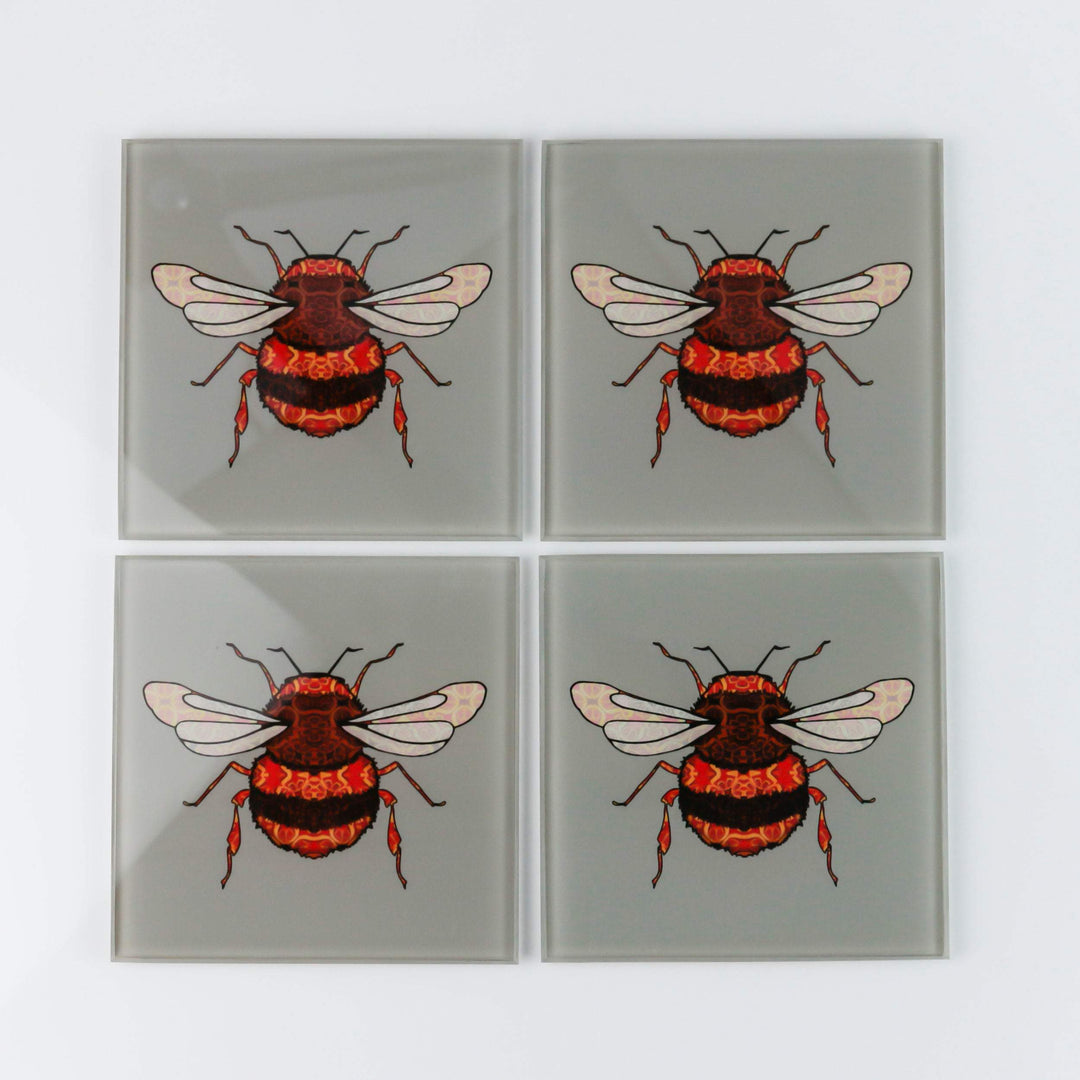 Bumble Bee Coaster Set - taupe