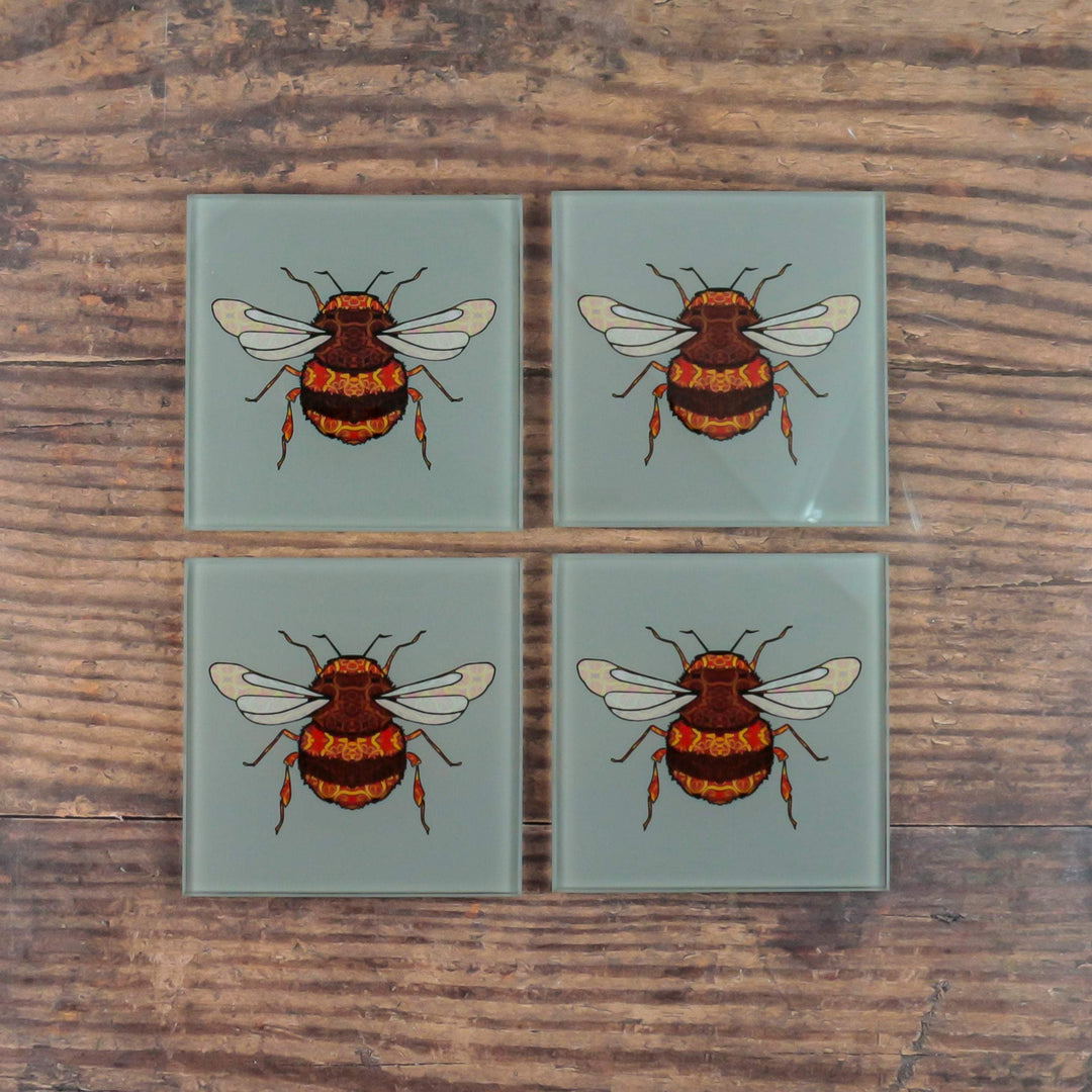Bumble Bee Coaster Set - taupe