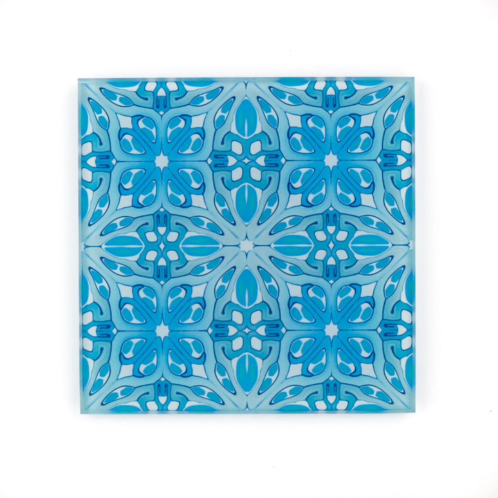 Blue art deco coaster set