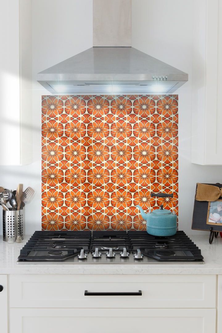 Moroccan Flower Kitchen Splashback