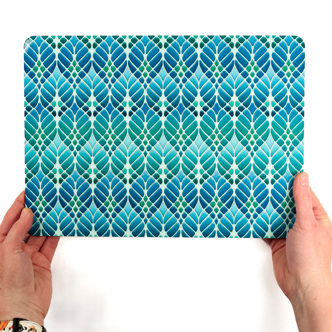 Interwoven Trees Placemat - Blue Green