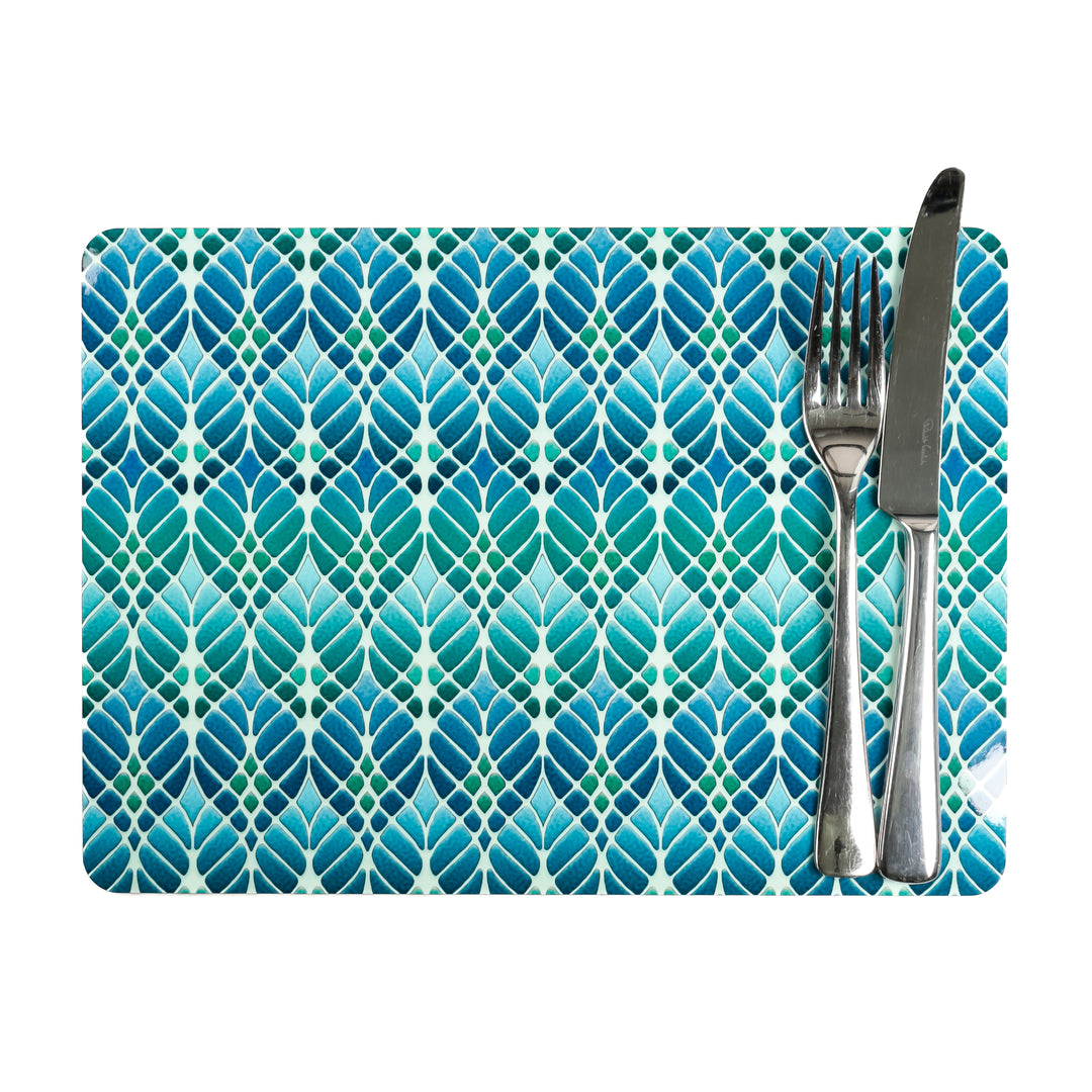Interwoven Trees Placemat - Blue Green