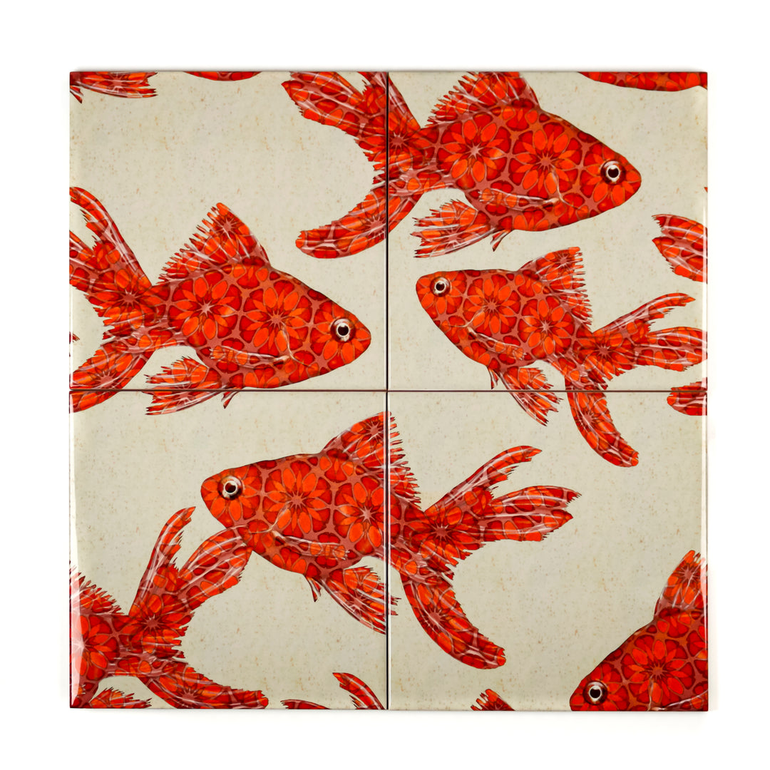 Goldfish Tile - stone - large scale version