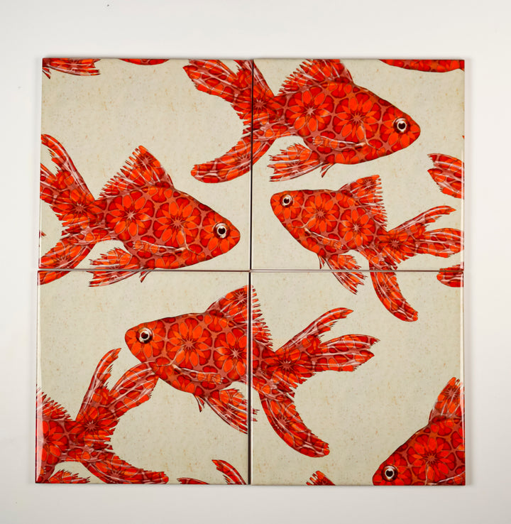 Goldfish Tile - stone - large scale version