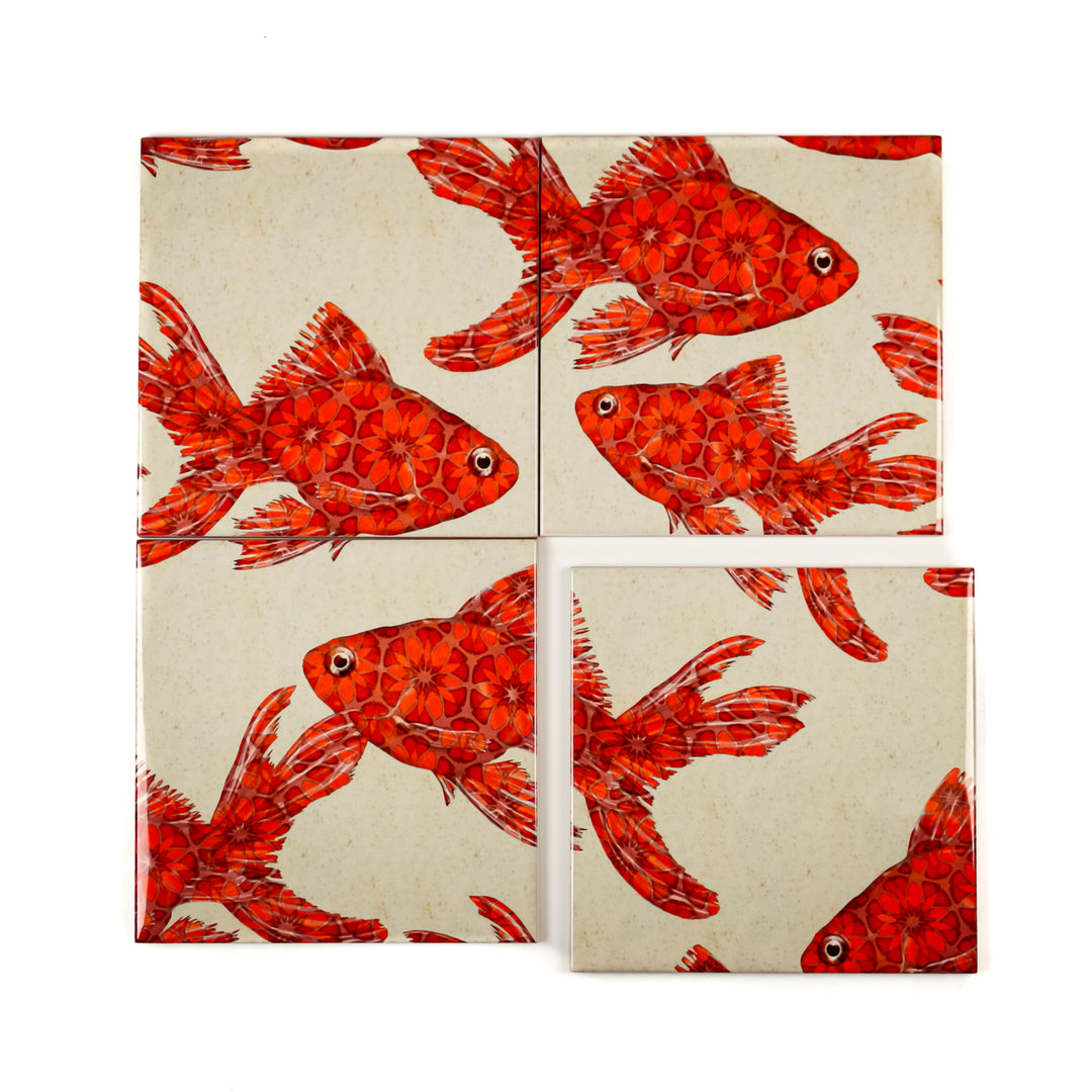 Goldfish Tile - stone - large scale version