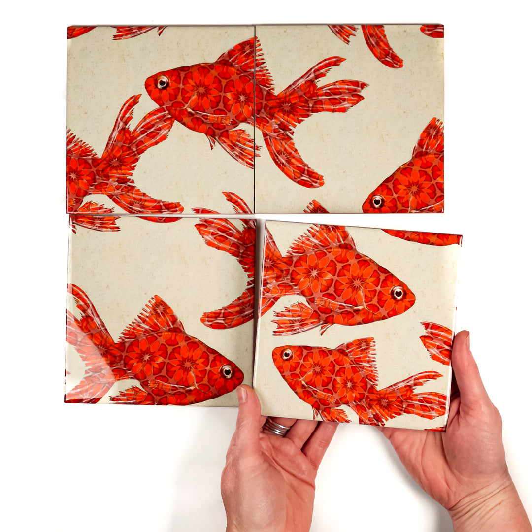 Goldfish Tile - stone - large scale version