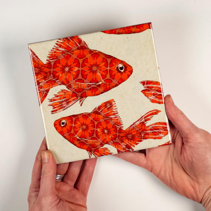 Goldfish Tile - stone - large scale version