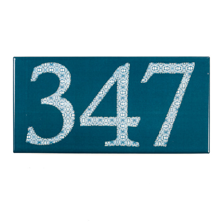 SALE Letter / Number Tile - 20x10cm - Fired Ink finish  - 347