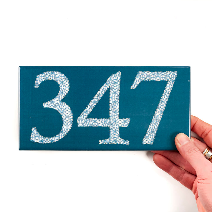 SALE Letter / Number Tile - 20x10cm - Fired Ink finish  - 347