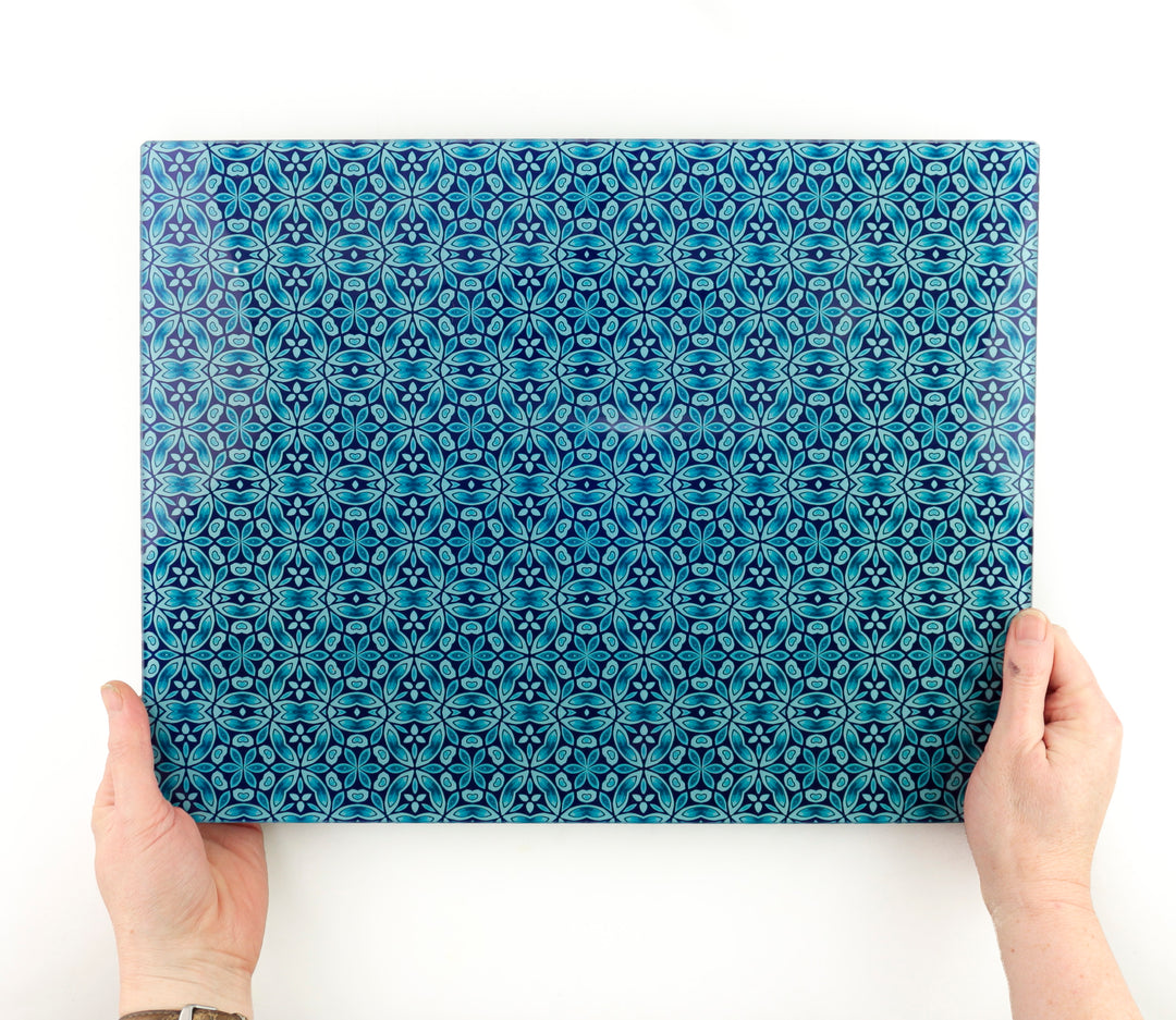 Large Liberty Dark Blue Flower Worktop Protector