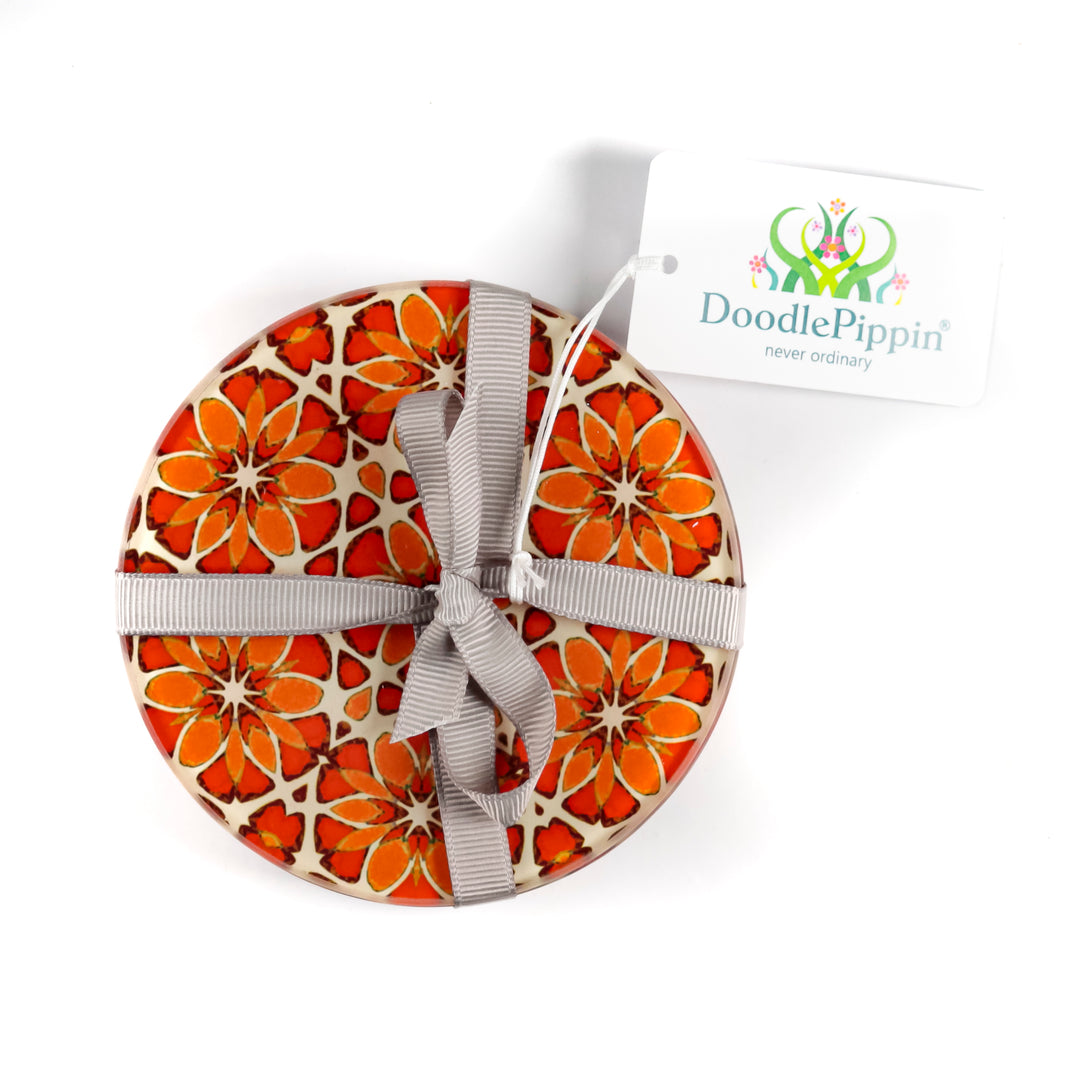 Moroccan Flower Coasters - Pink Apricot Orange
