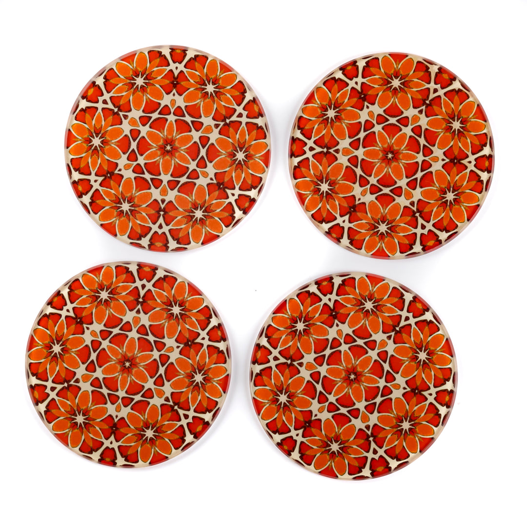 Moroccan Flower Coasters - Pink Apricot Orange
