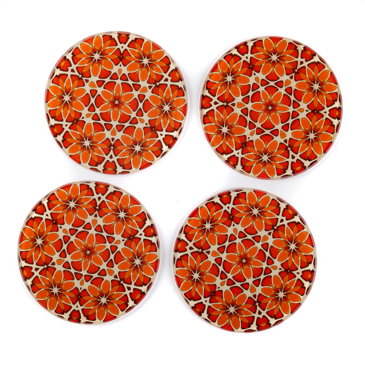 Moroccan Flower Coasters - Pink Apricot Orange