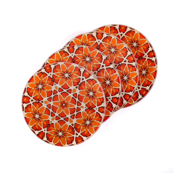 Moroccan Flower Coasters - Pink Apricot Orange