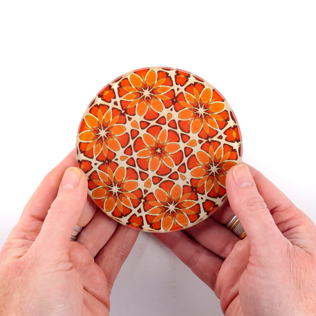Moroccan Flower Coasters - Pink Apricot Orange