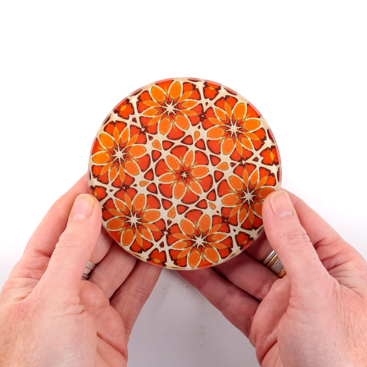 Moroccan Flower Coasters - Pink Apricot Orange