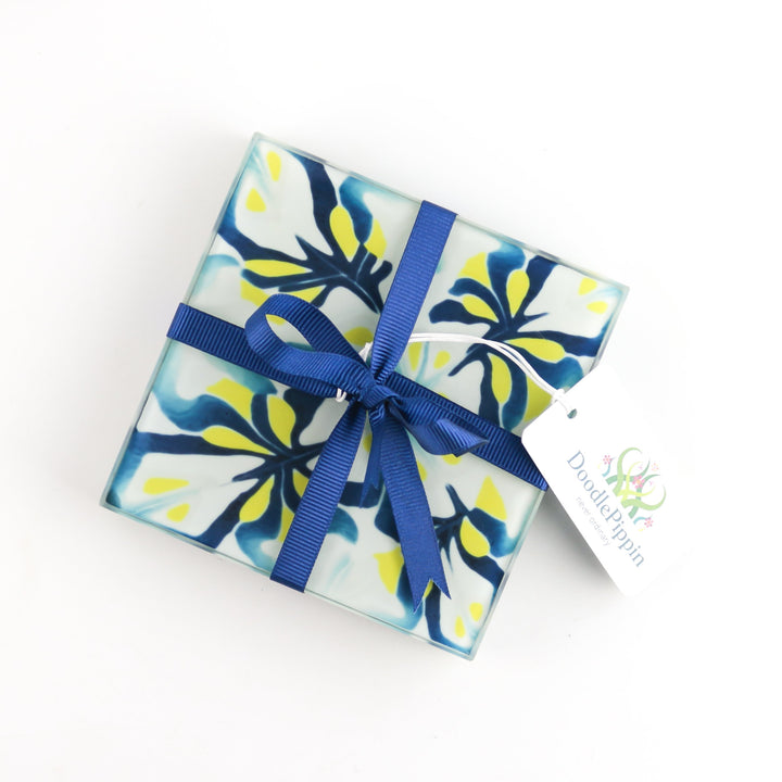 Navy blue and Zingy Yellow Trivet