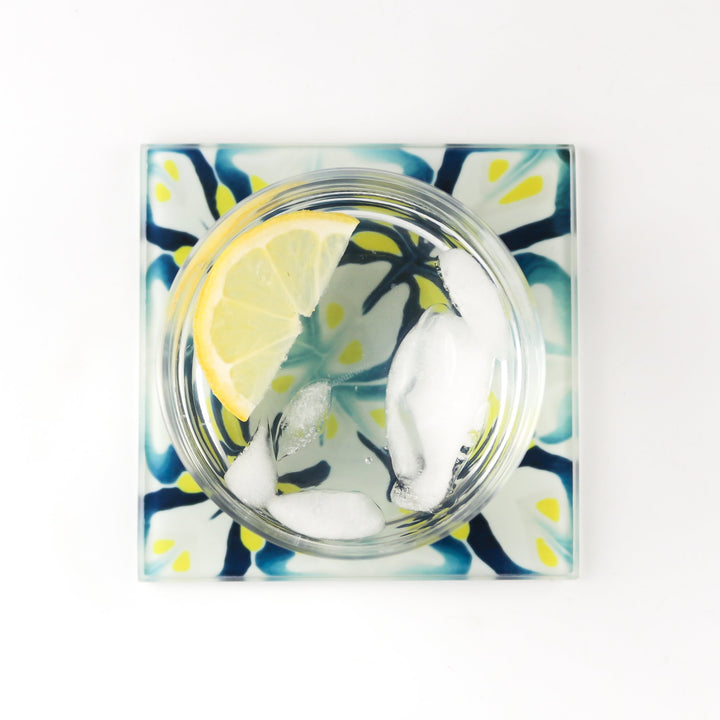 Navy blue and Zingy Yellow Trivet