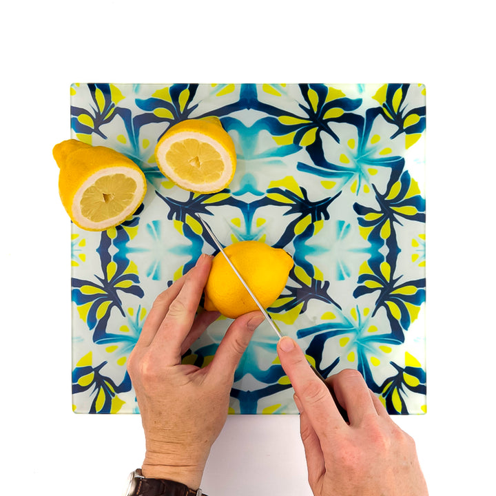 Navy blue and Zingy Yellow Trivet