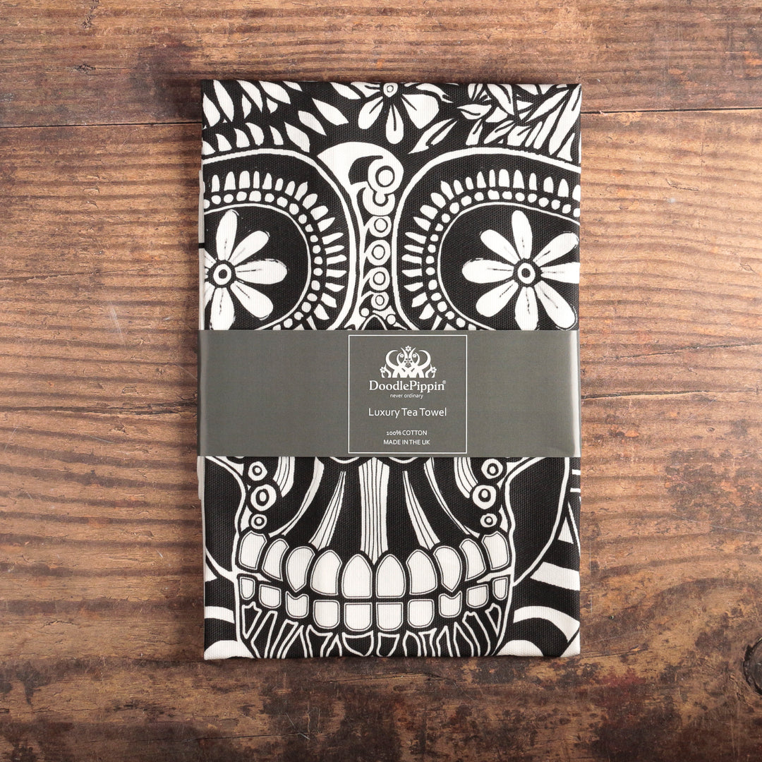 Sale | Day of the Dead / Illustrated Skull tea towel - 100% Cotton