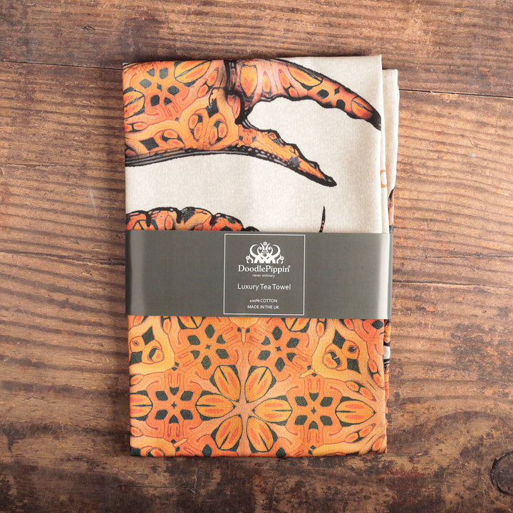 Waving Crab tea towel - 100% Cotton