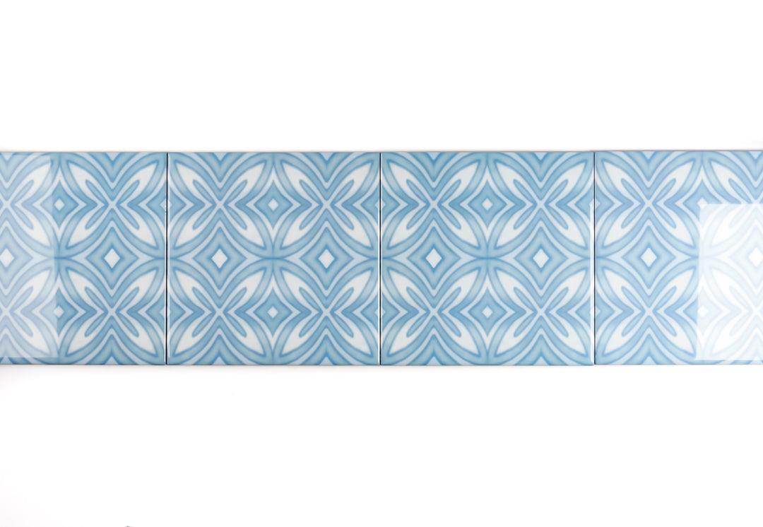 Soft Grey Blue Star tiles