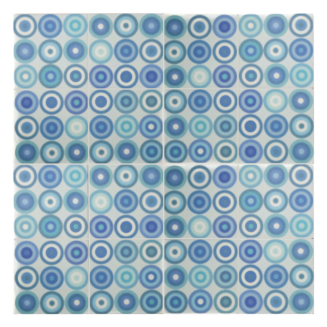 Turquoise Blue Circles Tile