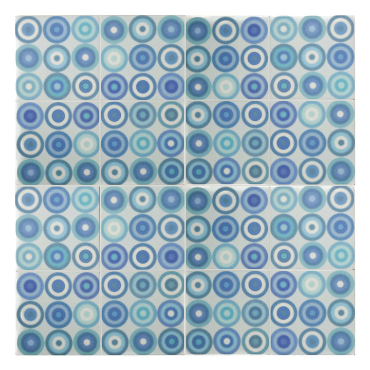 Turquoise Blue Circles Tile