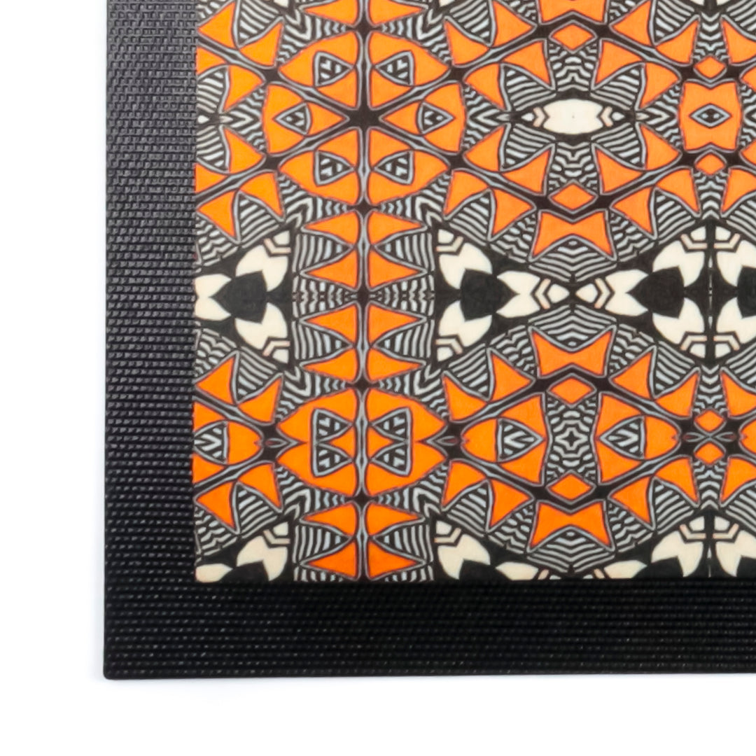 Acoma Orange Black Pet Food Placemat