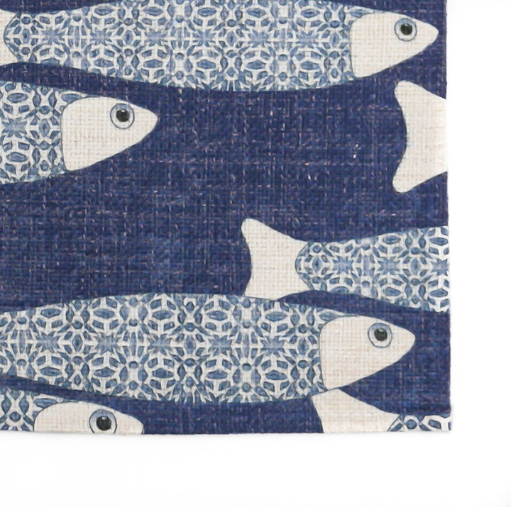 Medium Ocean School Fabric Placemat, denim blue - DoodlePippin