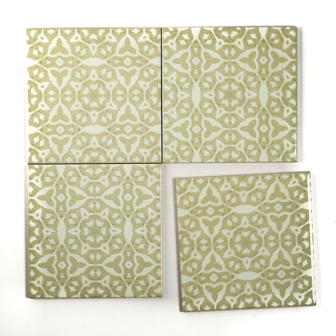 SALE SECONDS : Cream Stonework Tiles   4x 15.2cm tiles