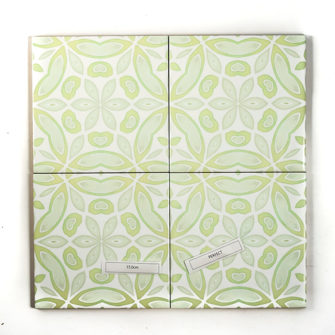 SALE SET - 4x 15cm Apple Tree (large scale) - Pale Green Tiles