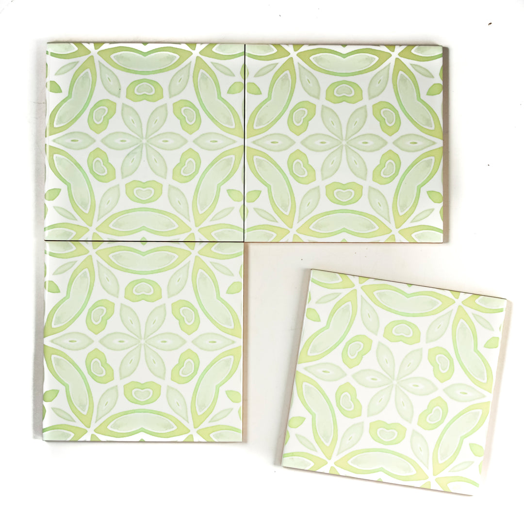 SALE SET - 4x 15cm Apple Tree (large scale) - Pale Green Tiles
