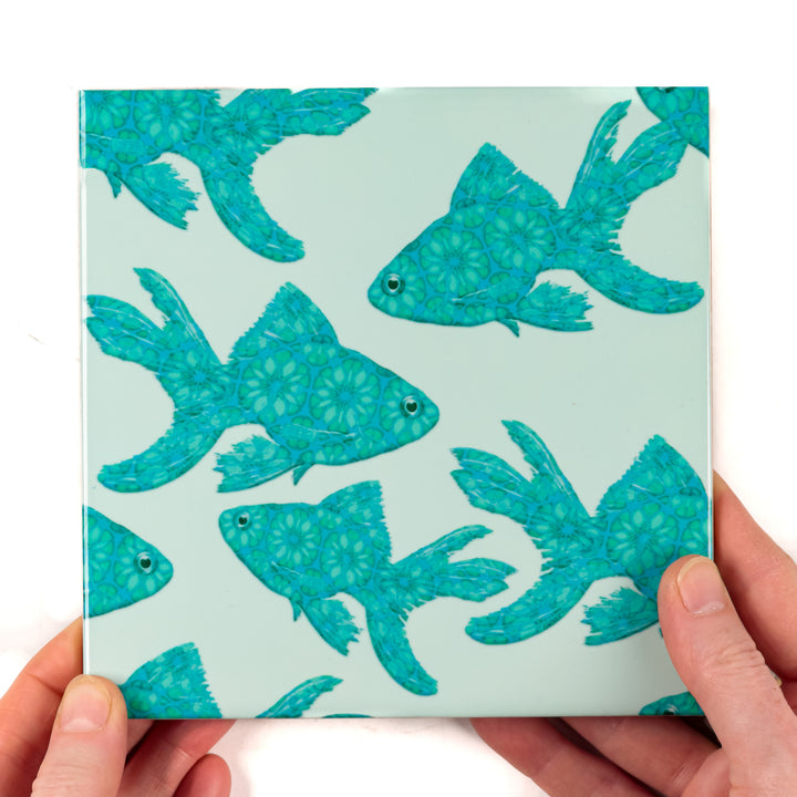 Turquoise Blue Fish tile