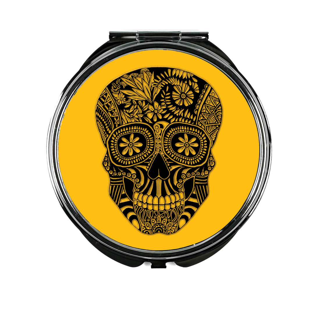 Day of the Dead Skull Folding Mirror and Lens Cloth