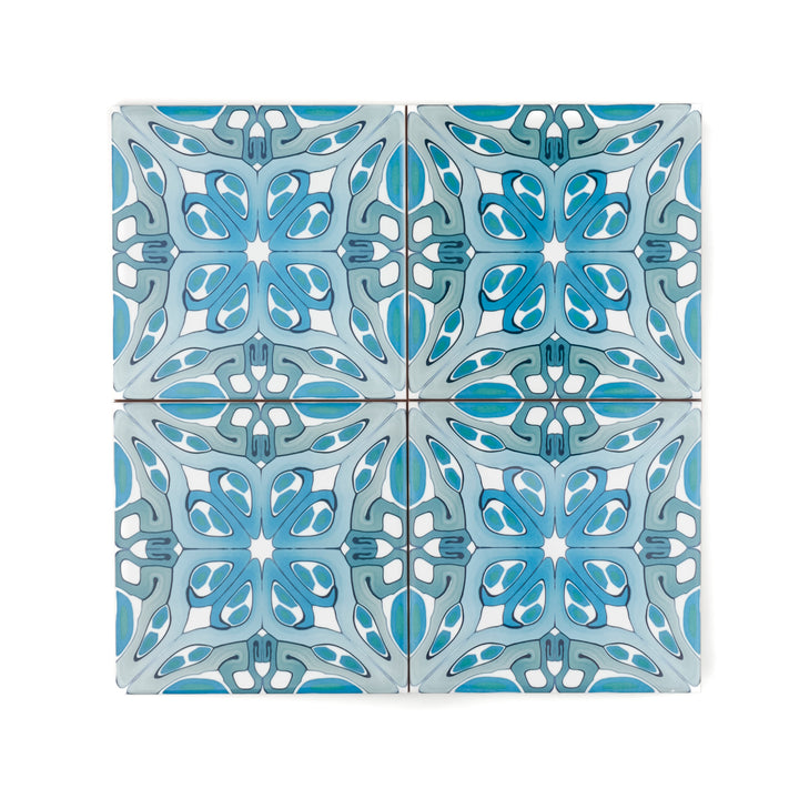 Art Deco hand printed tile