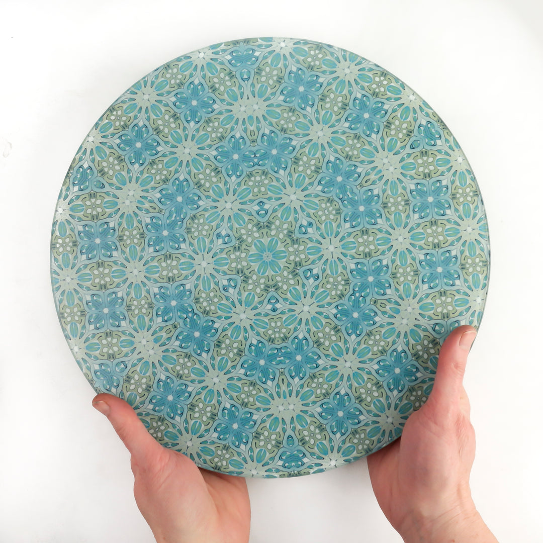 Sea Blue and Green Chopping Board (circular)