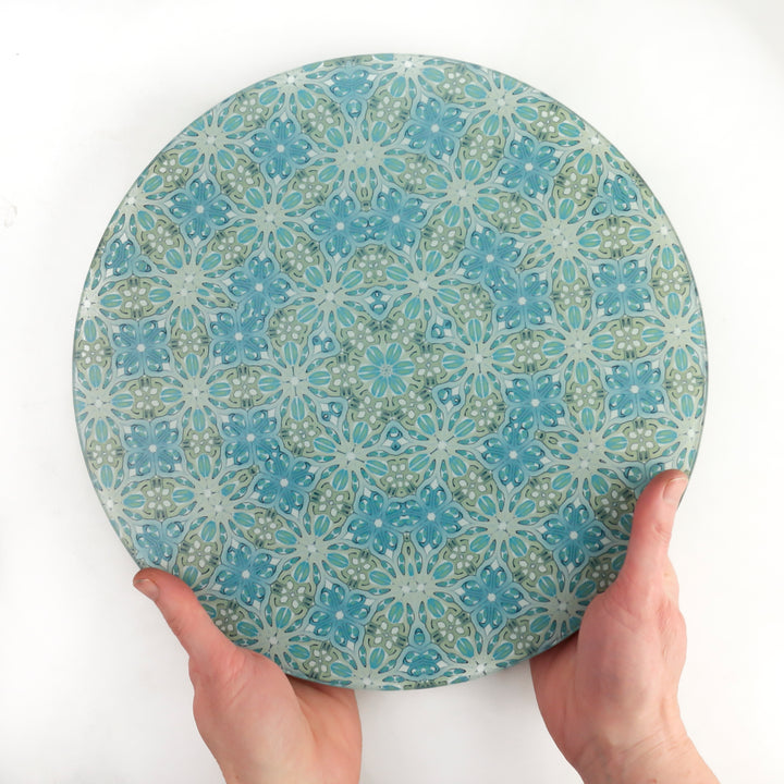Sea Blue and Green Chopping Board (circular)